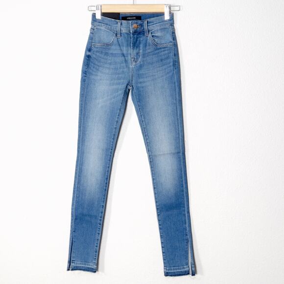 J Brand Denim - NEW J Brand Women’s Maria Jeans High Rise Skinny Raw Hem Blue Stretch Size 23